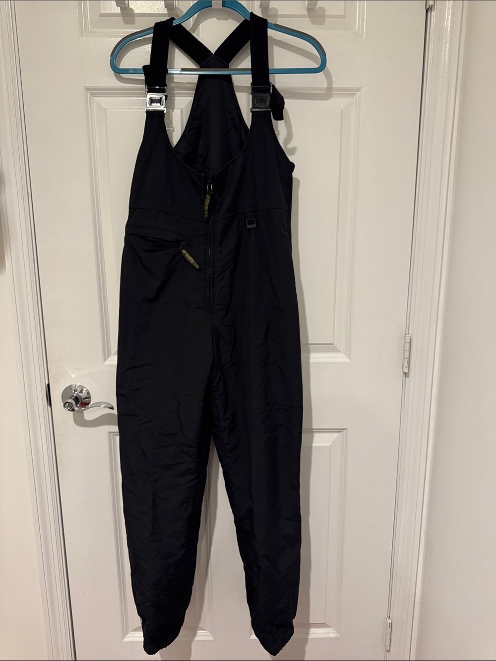 Vintage Black Insulated Snow Bib Overalls